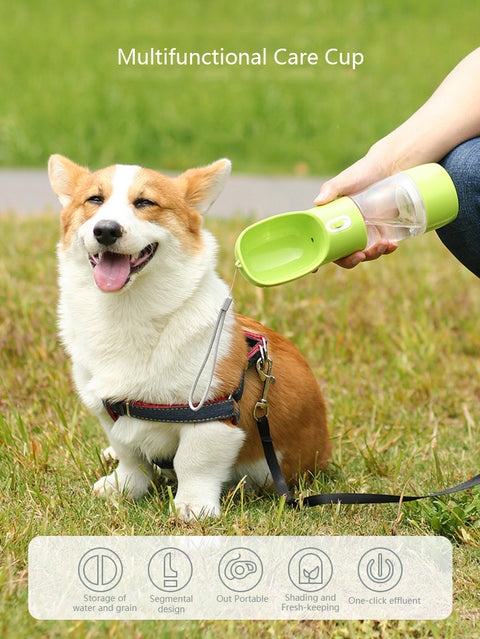 Thirsty Pet Water Bottle & Treat Dish, Great for Traveling or Long Walks!