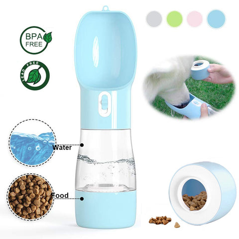 Thirsty Pet Water Bottle & Treat Dish, Great for Traveling or Long Walks!