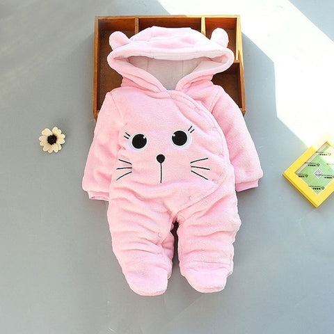 Cat's Meow Fleece Jumpsuit for Girls or Boys 3 to 12 months